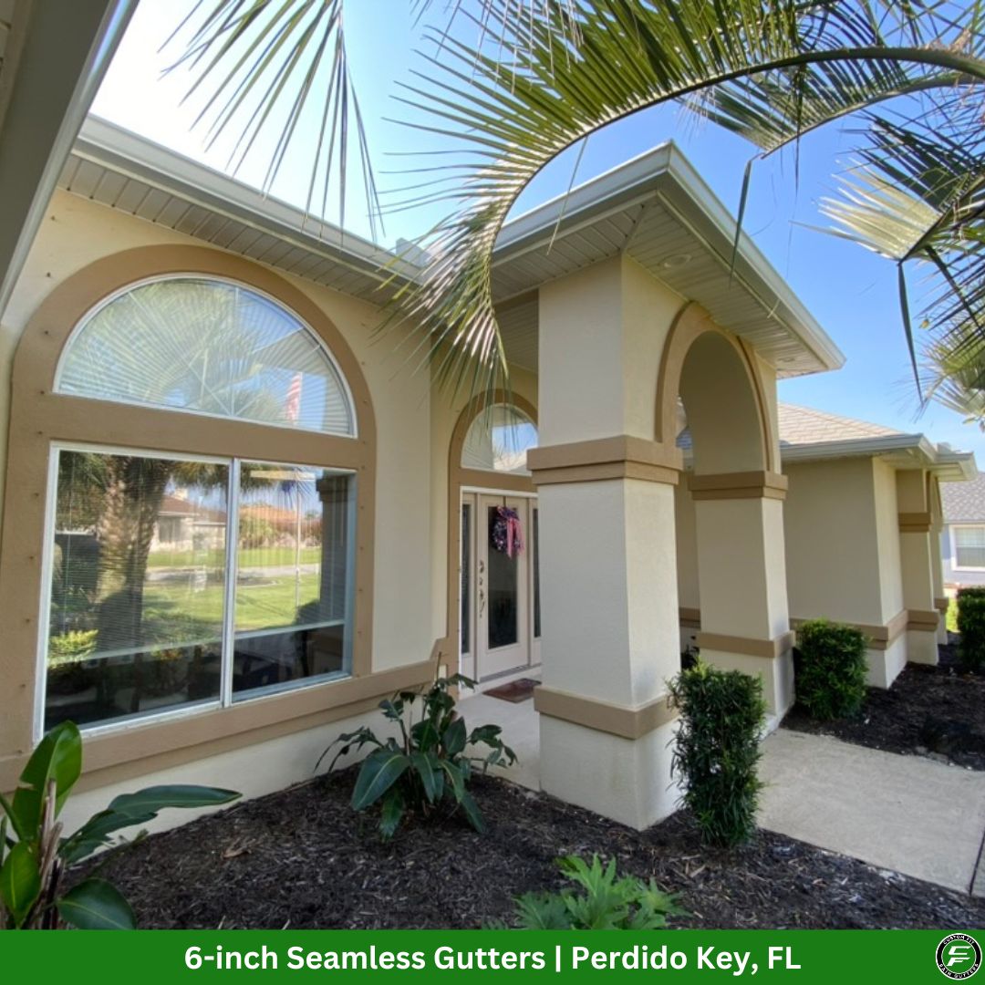 New 6-inch gutters on home in Perdido Key, FL