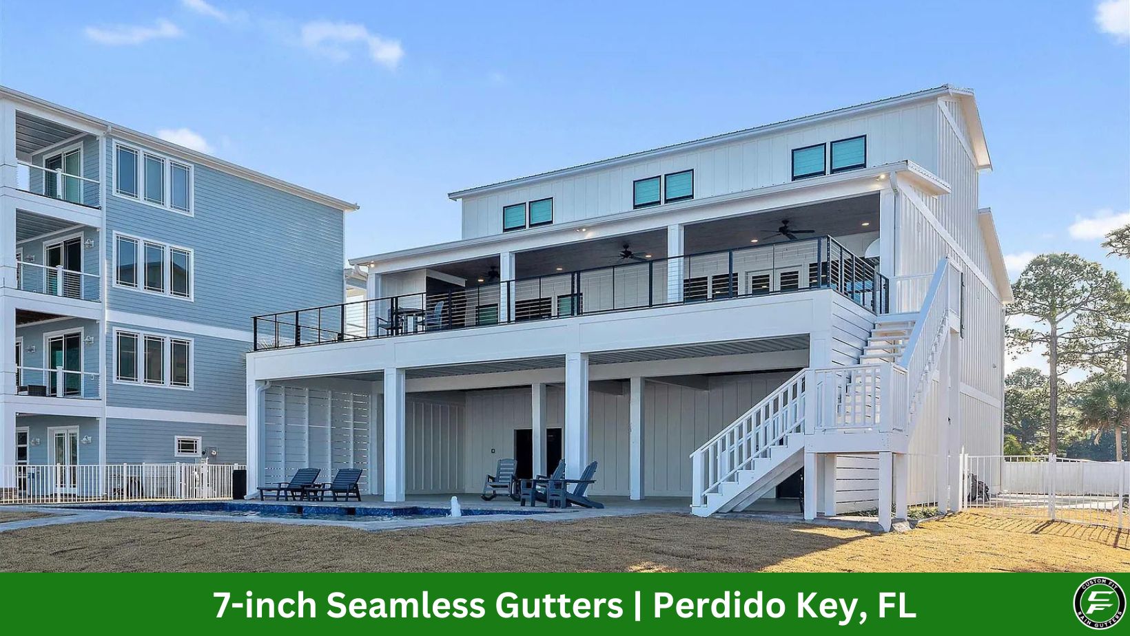 7-inch seamless gutters installed in Perdido Key, FL