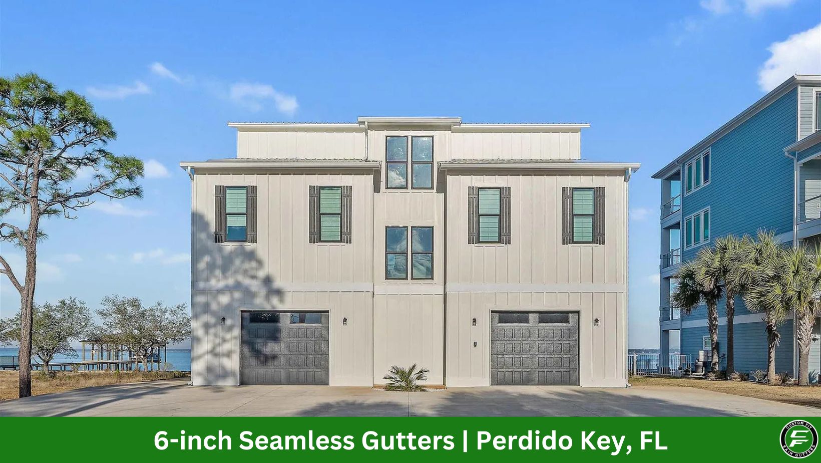 6-inch seamless gutters installed in Perdido Key, FL