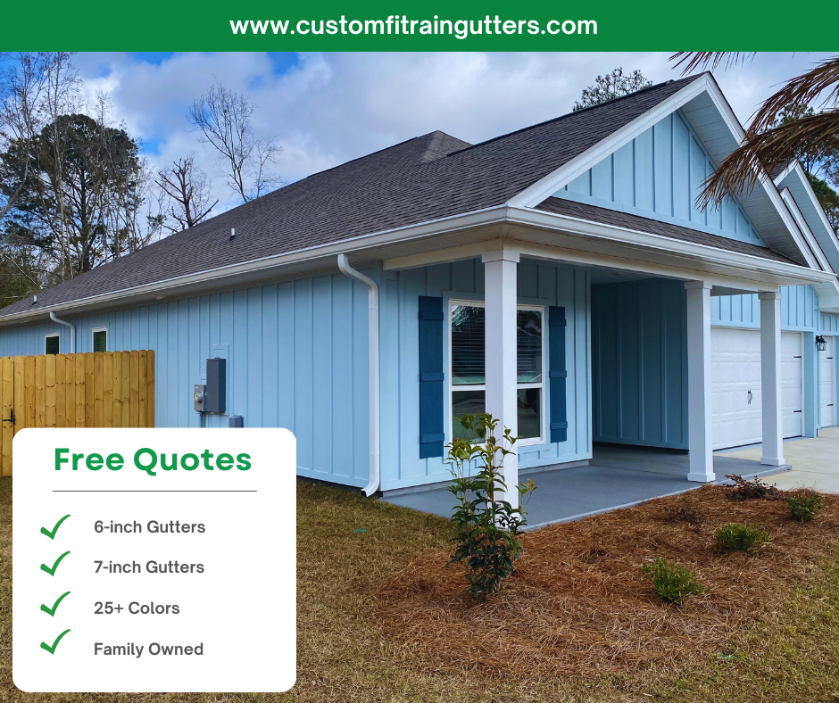 Custom Fit Rain Gutters installs seamless gutters on new construction homes in Baldwin County, AL